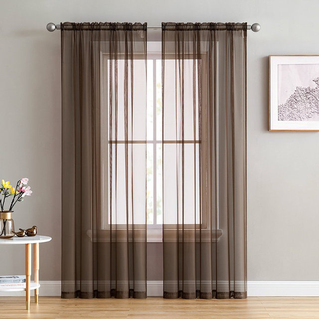 Brown Sheer Curtains