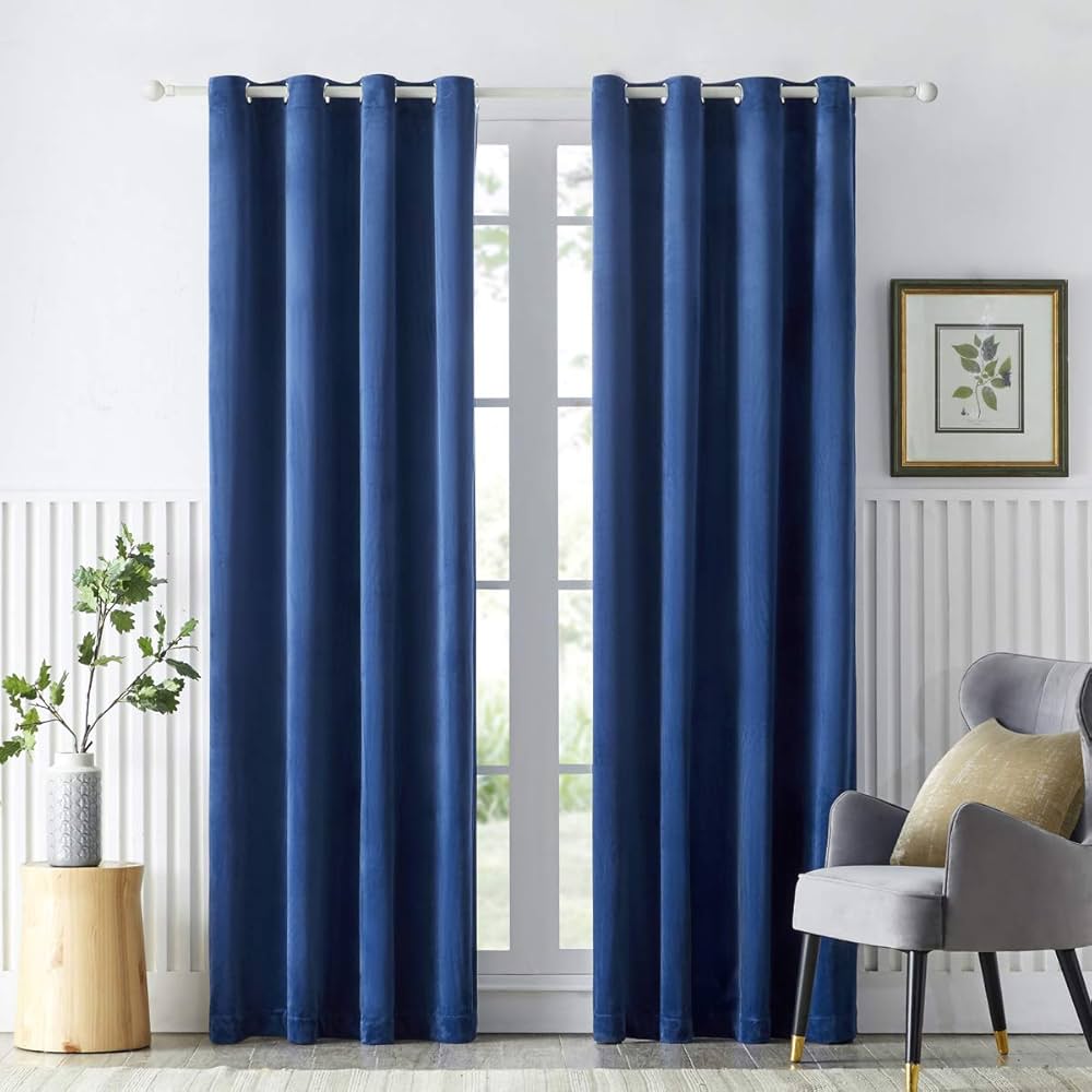 Blue Blackout Curtain Out Door