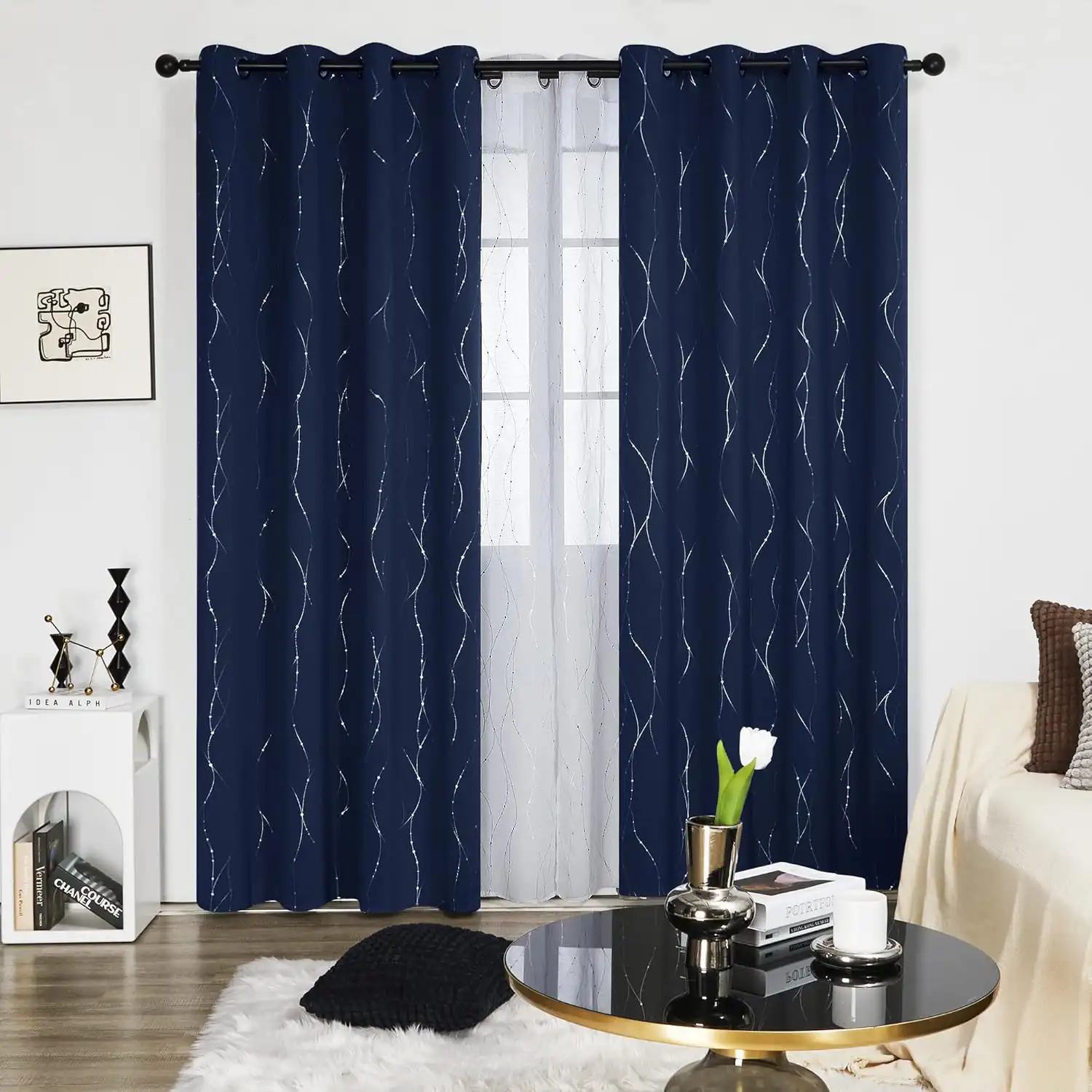 Blue Blackout Curtain